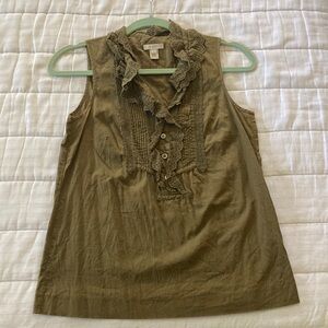JCrew Ruffle Sleeveless Blouse